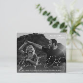 おしゃれなモダンな写真の白黒日付保存 invitation (スタンド正面)