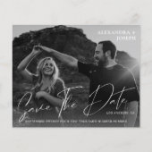 おしゃれなモダンな写真の白黒日付保存 invitation (正面)