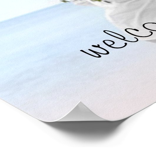 おしゃれなモダンな写真入り結婚式ウェルカムサイン ポスター (角)