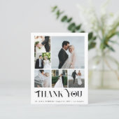 おしゃれなモダンな多写真コラージュ結婚式の感謝カード (スタンド正面)