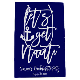 おしゃれなモダンな女の子の旅のギフト - 海をテーマにしたパーティー ミディアムペーパーバッグ