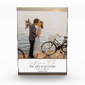 おしゃれなモダンな婚約カップル写真ブロック フォトブロック (正面)