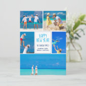 おしゃれなモダンな年賀状 ファミリー フォト コラージュ 5枚 シーズンカード (スタンド正面)