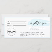 おしゃれなモダンな手書きロゴ、青 (正面)