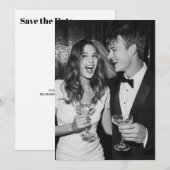 おしゃれなモダンな結婚式のご案内 セーブザデート (正面/裏面)