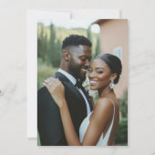 おしゃれなモダンな花嫁と新郎の写真 ウェディング レセプション 招待状 (裏面)