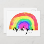 おしゃれなモダンな虹のサンキュー ポストカード (正面/裏面)