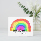 おしゃれなモダンな虹の感謝 ポストカード (スタンド正面)