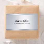 おしゃれなモダンな輝きを帯びたシルバーの発送先住所ラベル ラベル (インサイチュ)