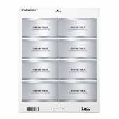 おしゃれなモダンな輝きを帯びたシルバーの発送先住所ラベル ラベル (フルシート)