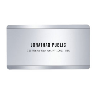 おしゃれなモダンな輝きを帯びたシルバー発送先住所ラベル ラベル