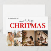 おしゃれなモダンな5枚の写真が楽しめるクリスマスホリデーカード シーズンカード (正面/裏面)