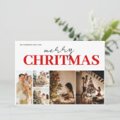 おしゃれなモダンな5枚の写真が楽しめるクリスマスホリデーカード シーズンカード (スタンド正面)