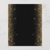 おしゃれなモダンな50周年パーティー招待状 ブラック ゴールド グリッター (裏面)