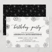 おしゃれなモダンな50歳の誕生日パーティー 招待状 (正面/裏面)