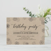 おしゃれなモダンな50歳の誕生日パーティー 招待状 (スタンド正面)