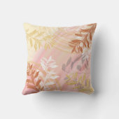 おしゃれなモダンアブストラクトフラワーボタニカル クッション (裏面)