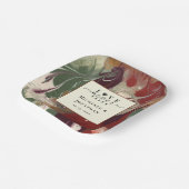 おしゃれなモダンアブストラクト赤緑ウェディング ペーパープレート (傾斜あり)