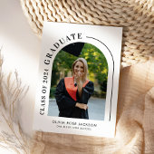 おしゃれなモダンアーチ写真卒業式 招待状