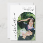 おしゃれなモダンアーチ カジュアル フォト 卒業 招待状 (正面)