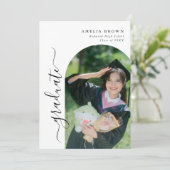 おしゃれなモダンアーチ カジュアル フォト 卒業 招待状 (スタンド正面)