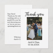 おしゃれなモダンウェディング　感謝 サンキューカード (正面/裏面)