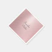 おしゃれなモダンエレガント ローズゴールド 手書きスクリプト スタンダードカクテルナプキン (角)