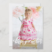 おしゃれなモダンカリグラフィー イースター写真 シーズンカード (正面)