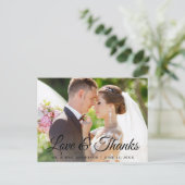 おしゃれなモダンカリグラフィー　愛と感謝のウェディング ポストカード (スタンド正面)