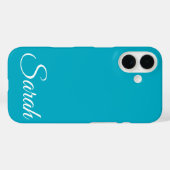 おしゃれなモダンクラシック オーダーメイド ネーム ブルー Case-Mate iPhoneケース (裏面 (横))