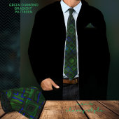 おしゃれなモダングリーン ダイヤモンド グラデーション柄 ネクタイ