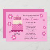 おしゃれなモダンケーキ ブライダルシャワー招待状 招待状 (正面/裏面)