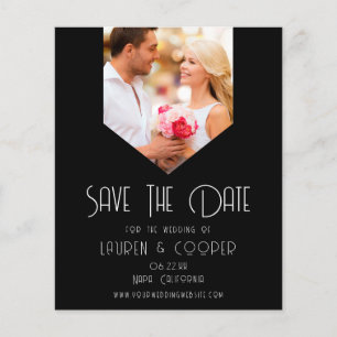 おしゃれなモダンシンプルウェディング Save The Date フォト チラシ