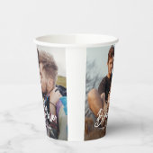 おしゃれなモダンスクリプト2写真ミニマルウェディングシャワー 紙コップ (左)