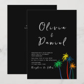 おしゃれなモダンビーチウェディング招待状 招待状 (正面/裏面)