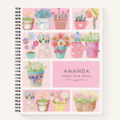 おしゃれなモダンピンクのエレガントな花瓶 ノートブック (正面)