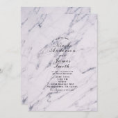 おしゃれなモダンマーブルエレガントウェディング招待状 招待状 (正面/裏面)