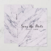 おしゃれなモダンマーブル結婚式 Save the Date 案内ポストカード (正面/裏面)