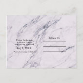 おしゃれなモダンマーブル結婚式 Save the Date 案内ポストカード (裏面)