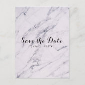 おしゃれなモダンマーブル結婚式Save the Date 案内ポストカード (正面)