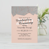 おしゃれなモダンローズゴールドジオ卒業式 招待状 (スタンド正面)