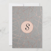 おしゃれなモダンローズゴールドジオ卒業式 招待状 (裏面)