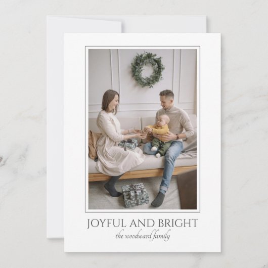 おしゃれなモダン写真クリスマスホリデー シーズンカード (正面)
