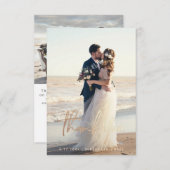 おしゃれなモダン写真サンクスカード 招待状 (正面/裏面)