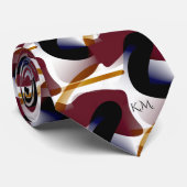 おしゃれなモダン幾何学的な洗練されたイニシャル ネクタイ (ロール)