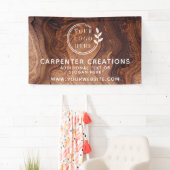 おしゃれなモダン木工ロゴ 横断幕 (インサイチュ)