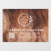 おしゃれなモダン木工ロゴQRコード ウィンドウサイン (シート)