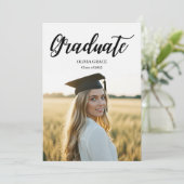 おしゃれなモダン カジュアル 2 枚写真 卒業パーティー招待状 招待状 (スタンド正面)