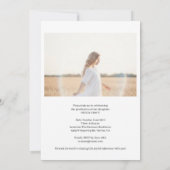 おしゃれなモダン カジュアル 2 枚写真 卒業パーティー招待状 招待状 (裏面)