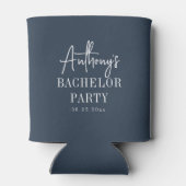 おしゃれなモダン クールな独身パーティー 青 缶クーラー (裏面)